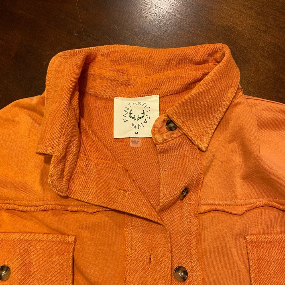 Fantastic Fawn orange shacket